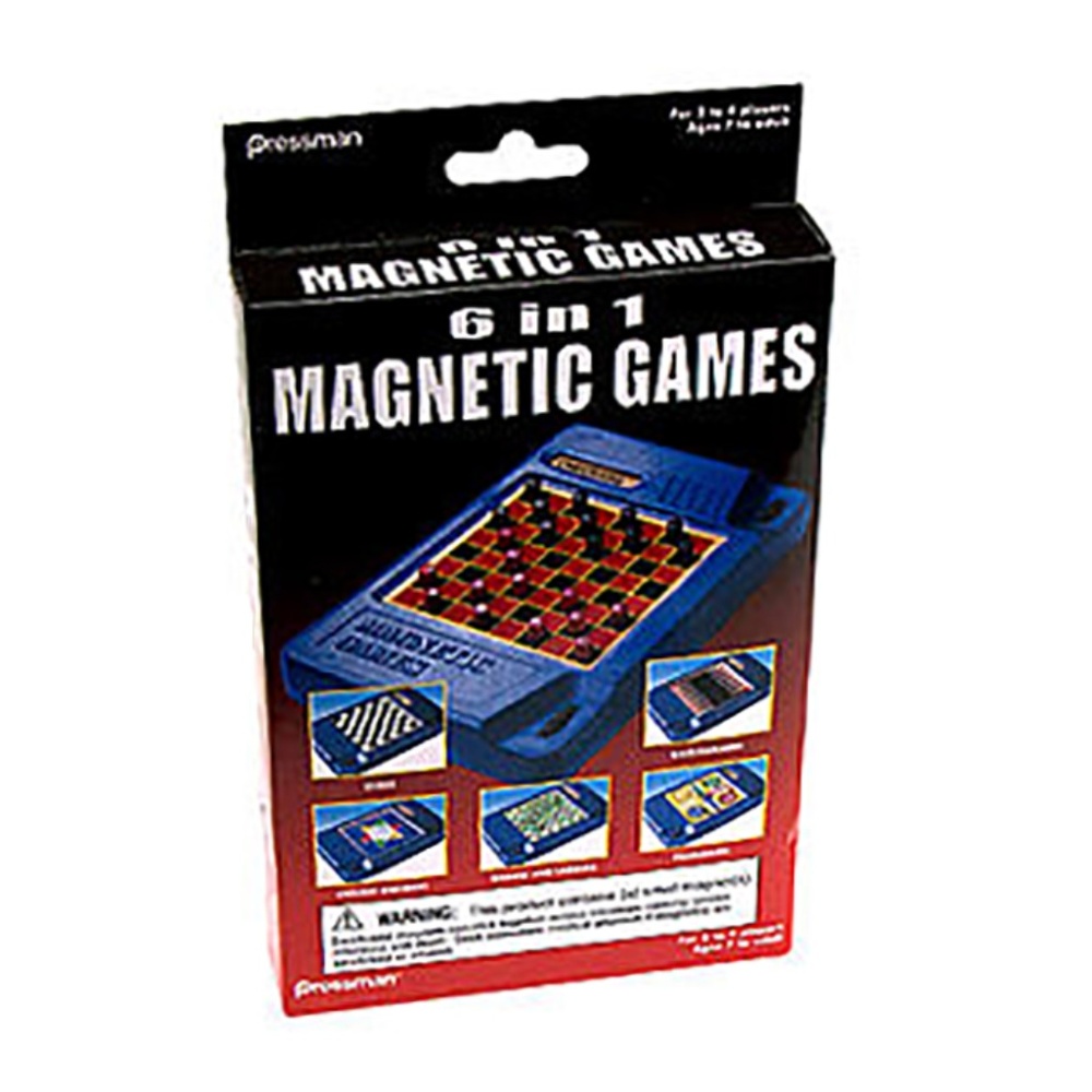 Pressman Kids Toy 6-IN-1 Travel Magnetic Games